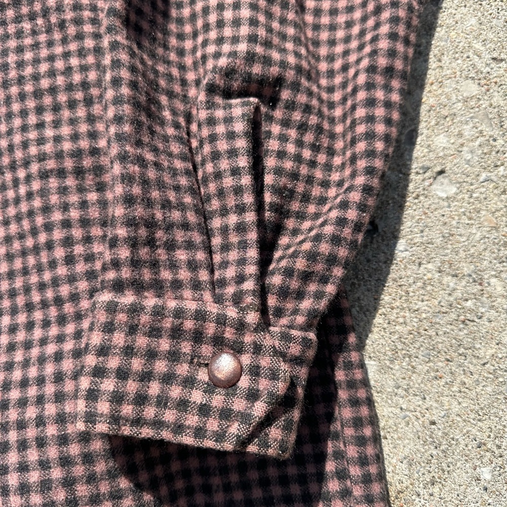 Vintage 1930s 1940s wool loop collar plaid shirt - Picture 6 of 10